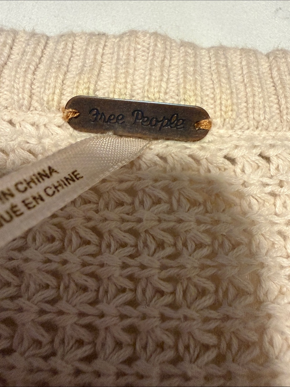 Free People Cream Knit Sweater - Picture 2 of 2